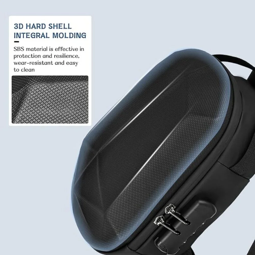 NEW! Anti-Theft Hard-Shell Crossbody/Shoulder Bag w/Locking Zippers and Strap